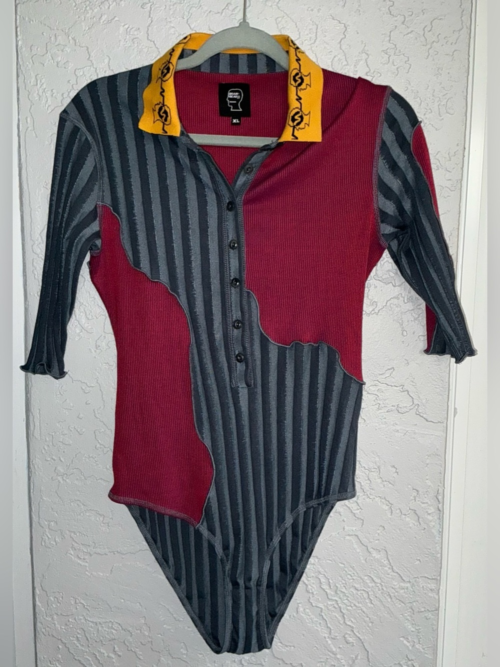 Brain Dead Spring Jaccquard Collar Paneled Bodysuit